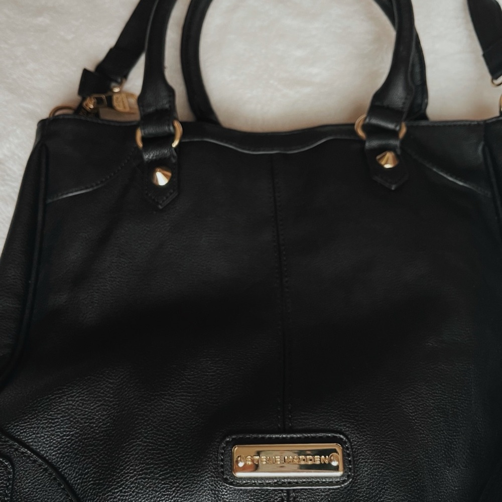 Steven Madden Black Leather Crossbody Purse